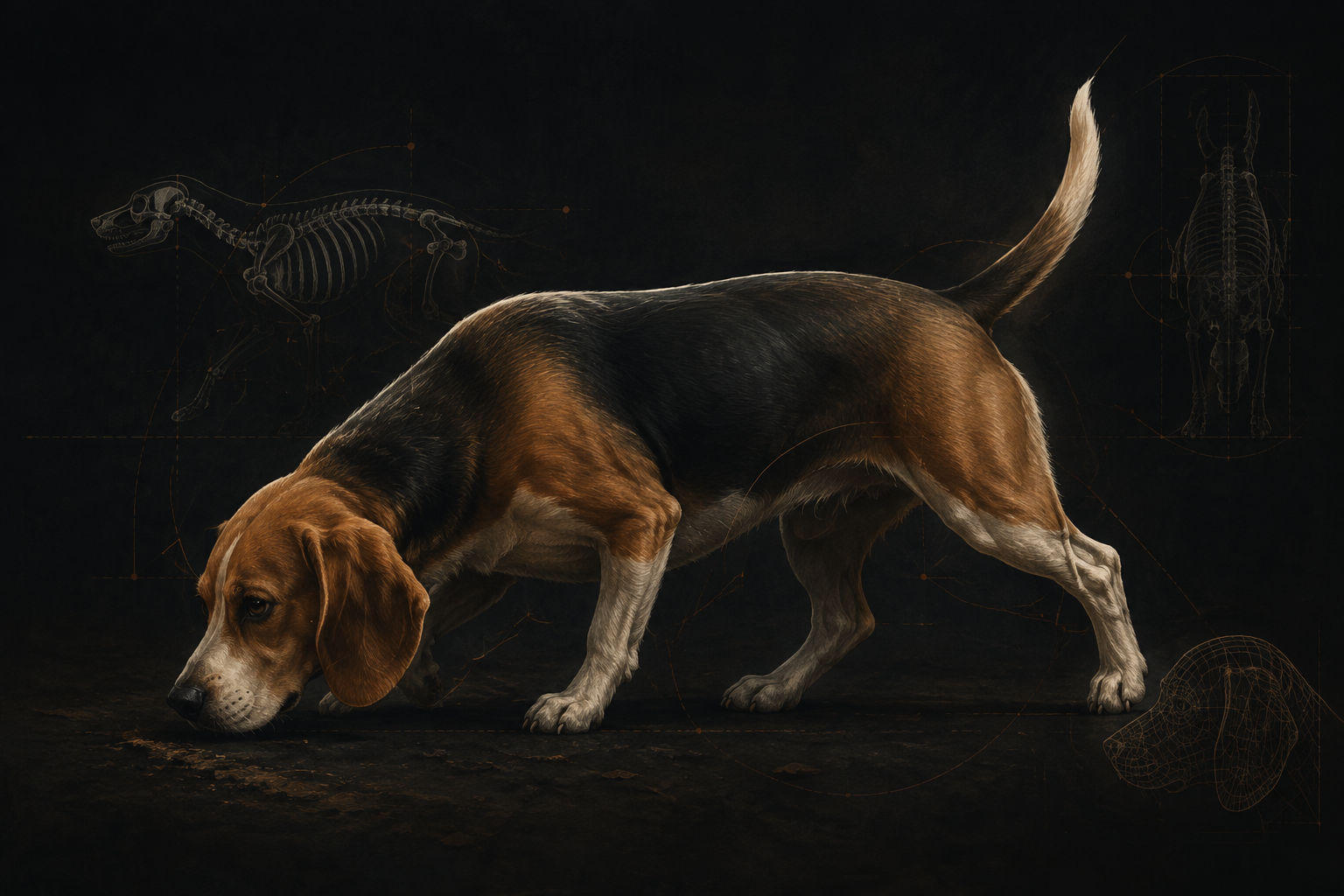 Beagle 3D Models: Scent-Hound Anatomy, Ears and Animation Poses