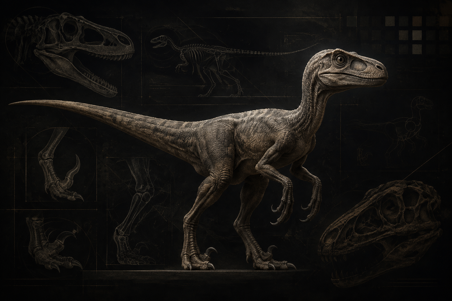Velociraptor 3D Models for AI-Assisted Paleo Art and Educational Visuals